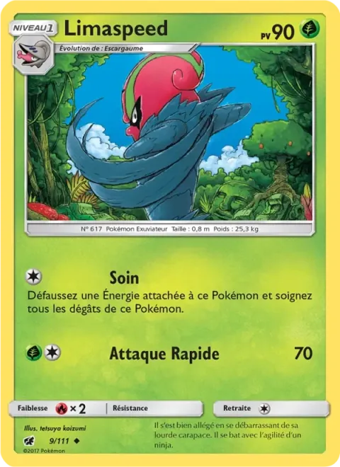 Carte Pokémon Limaspeed 009/111, extension Invasion Carmin