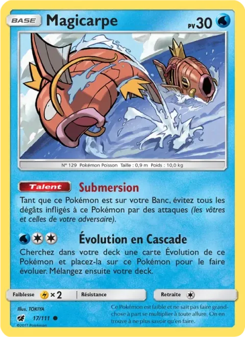 Carte Pokémon Magicarpe 017/111, extension Invasion Carmin