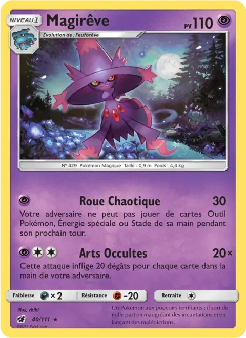 Carte Pokémon Magirêve 040/111, extension Invasion Carmin