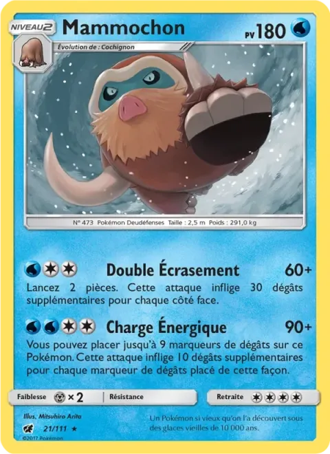 Carte Pokémon Mammochon 021/111, extension Invasion Carmin