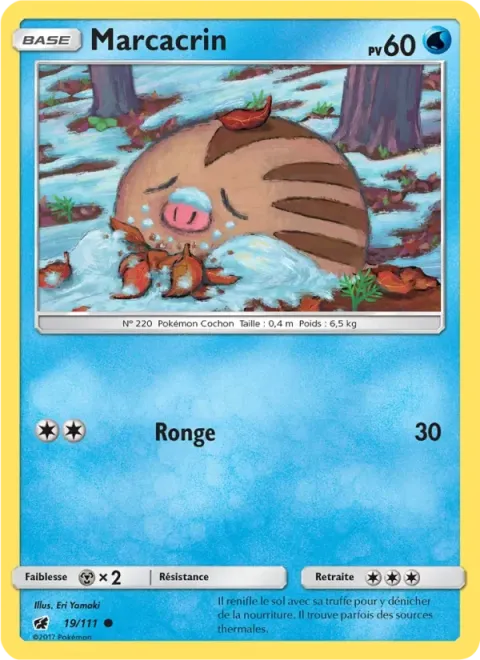 Carte Pokémon Marcacrin 019/111, extension Invasion Carmin