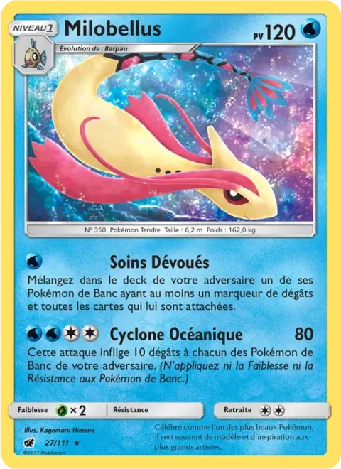 Carte Pokémon Milobellus 027/111, extension Invasion Carmin
