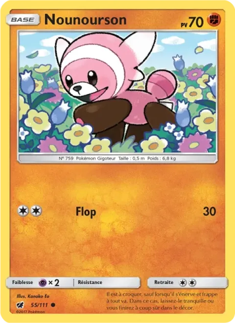 Carte Pokémon Nounourson 055/111, extension Invasion Carmin