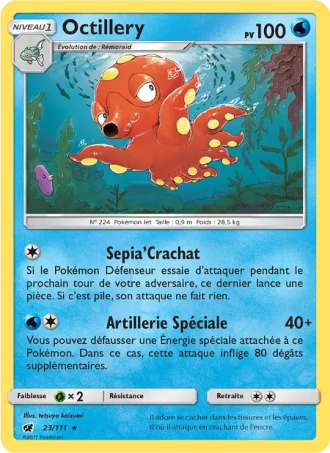 Carte Pokémon Octillery 023/111, extension Invasion Carmin