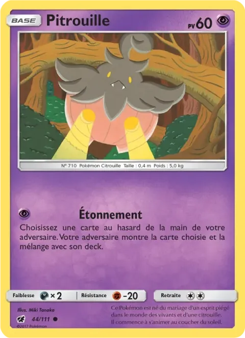 Carte Pokémon Pitrouille 044/111, extension Invasion Carmin