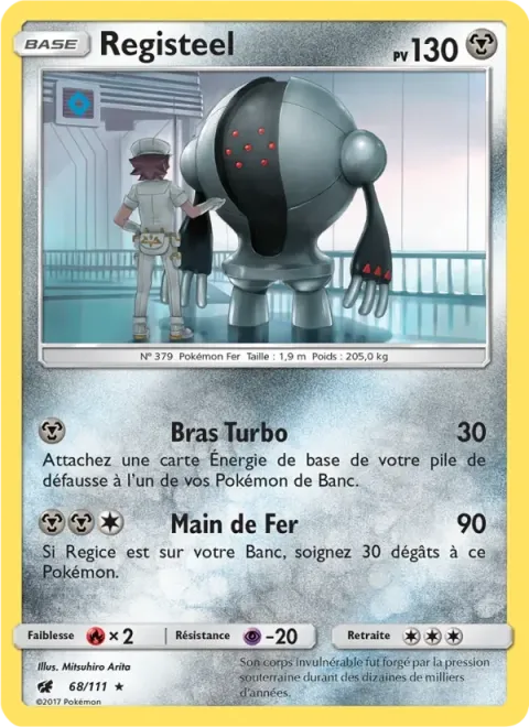 Carte Pokémon Registeel 068/111, extension Invasion Carmin