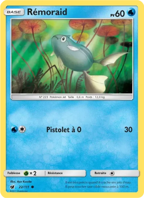 Carte Pokémon Rémoraid 022/111, extension Invasion Carmin