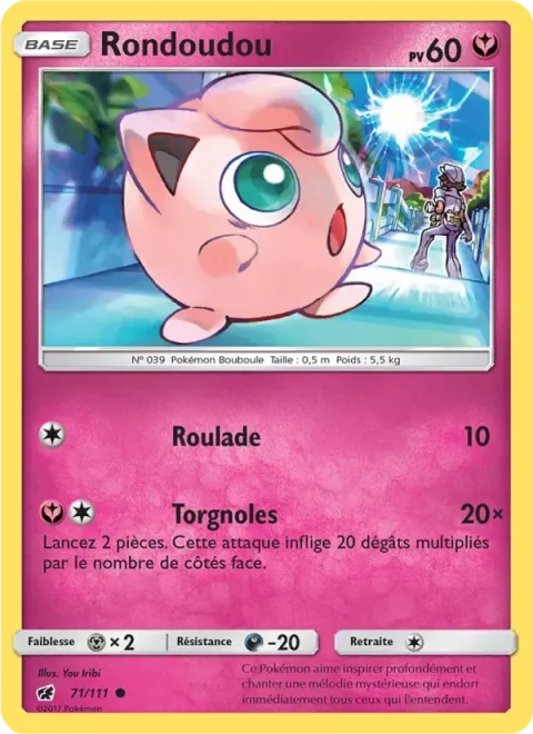 Carte Pokémon Rondoudou 071/111, extension Invasion Carmin