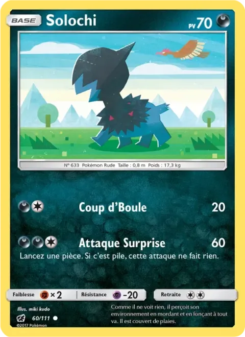 Carte Pokémon Solochi 060/111, extension Invasion Carmin