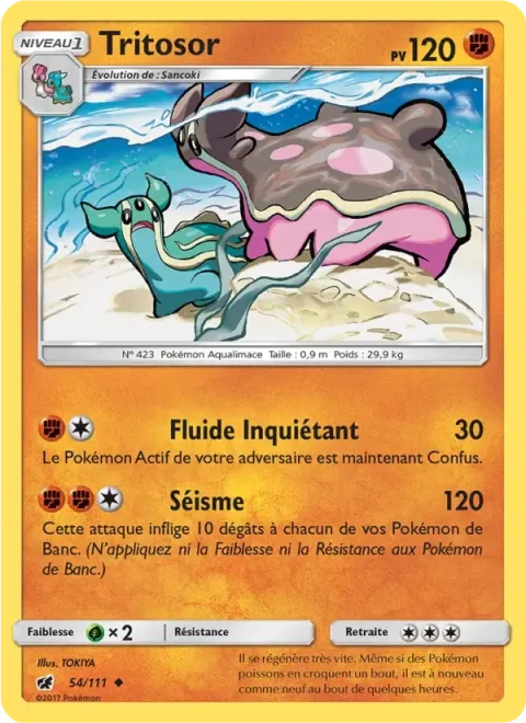 Carte Pokémon Tritosor 054/111, extension Invasion Carmin