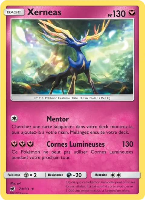 Carte Pokémon Xerneas 073/111, extension Invasion Carmin