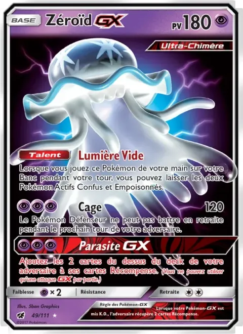 Carte Pokémon Zéroïd GX 049/111, extension Invasion Carmin