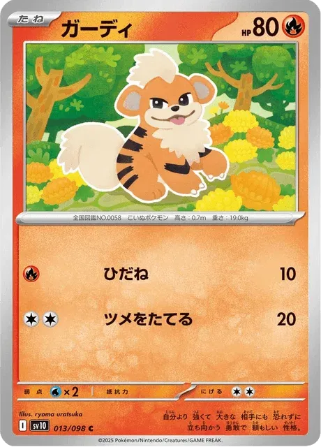 Carte Pokémon Caninos 013, extension Glory of Team Rocket (japonais)