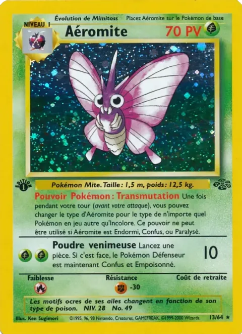 Carte Pokémon Aéromite 013/064, extension Jungle