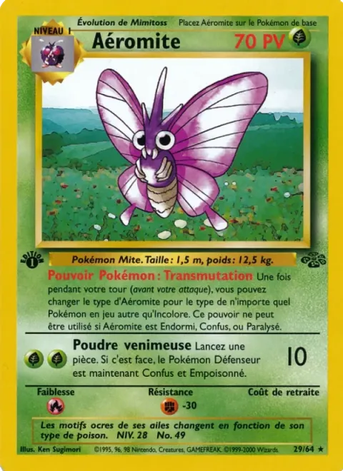 Carte Pokémon Aéromite 029/064, extension Jungle