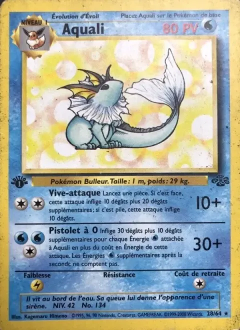 Carte Pokémon Aquali 028/064, extension Jungle