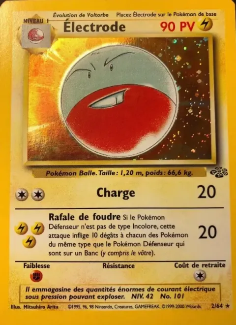 Carte Pokémon Électrode 002/064, extension Jungle