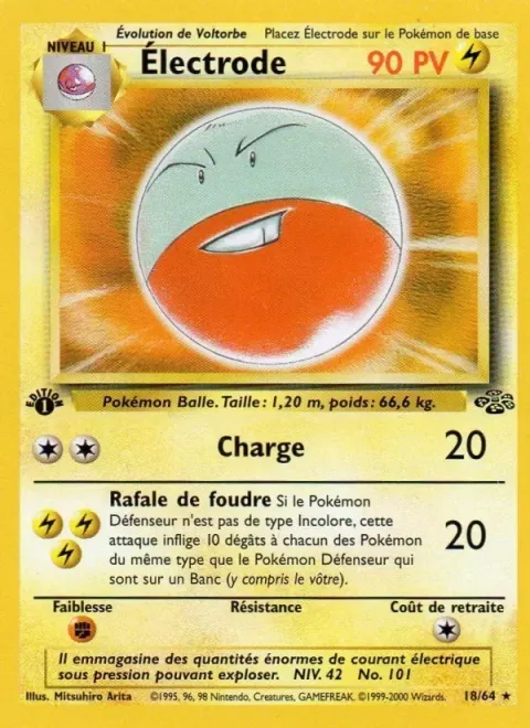 Carte Pokémon Électrode 018/064, extension Jungle