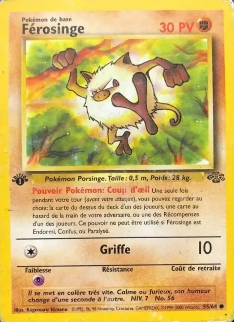 Carte Pokémon Férosinge 055/064, extension Jungle