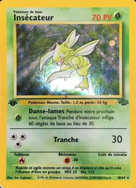 Carte Pokémon Insécateur 010/064, extension Jungle