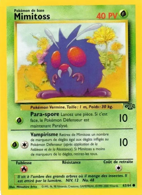 Carte Pokémon Mimitoss 063/064, extension Jungle
