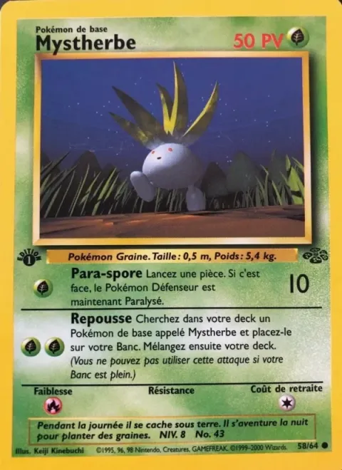 Carte Pokémon Mystherbe 058/064, extension Jungle