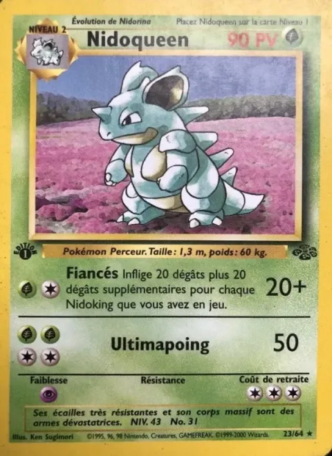 Carte Pokémon Nidoqueen 023/064, extension Jungle