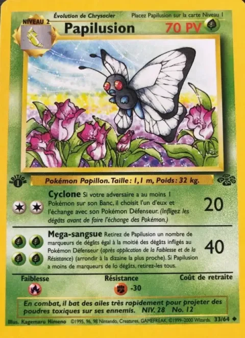 Carte Pokémon Papilusion 033/064, extension Jungle