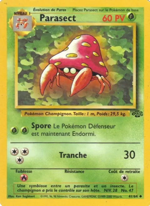 Carte Pokémon Parasect 041/064, extension Jungle