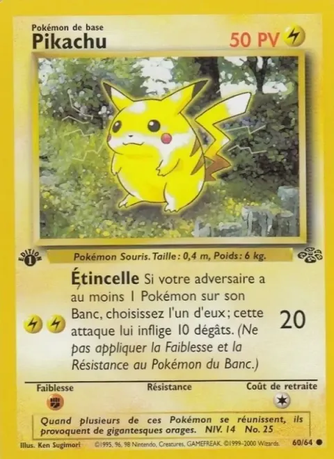 Carte Pokémon Pikachu 060/064, extension Jungle