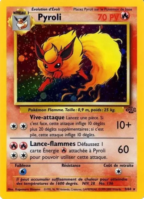 Carte Pokémon Pyroli 003/064, extension Jungle