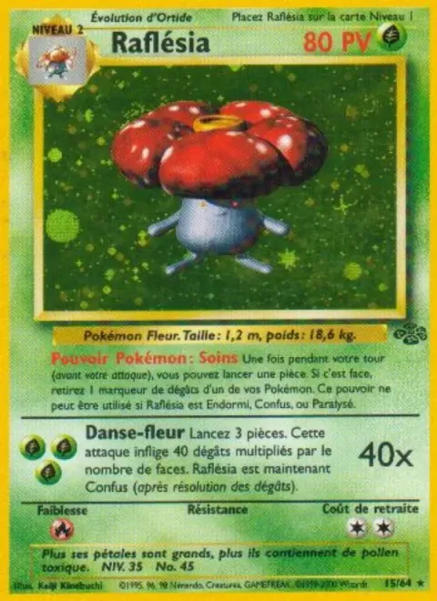 Carte Pokémon Raflésia 015/064, extension Jungle