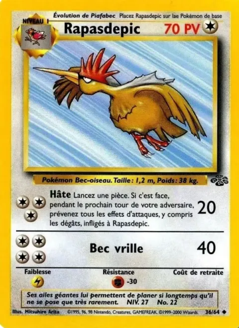 Carte Pokémon Rapasdepic 036/064, extension Jungle