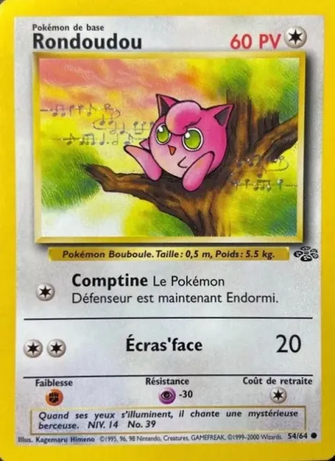 Carte Pokémon Rondoudou 054/064, extension Jungle