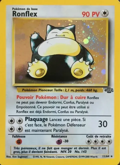 Carte Pokémon Ronflex 011/064, extension Jungle