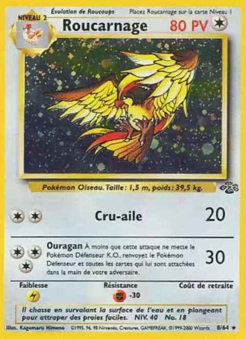 Carte Pokémon Roucarnage 008/064, extension Jungle