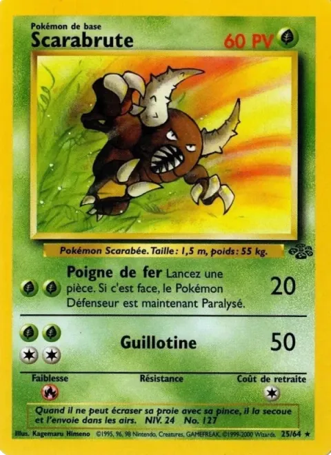 Carte Pokémon Scarabrute 025/064, extension Jungle