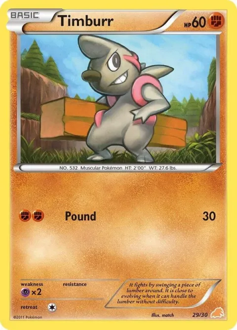Carte Pokémon Charpenti 029/030, extension BW Kit du dresseur (Minitaupe)