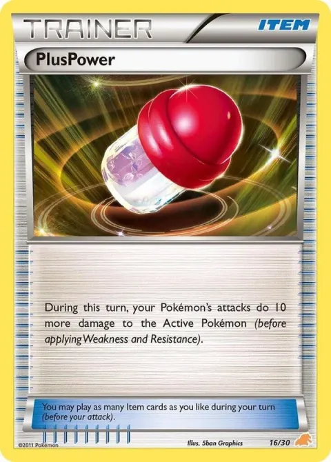 Carte Pokémon PlusPower 016/030, extension BW Kit du dresseur (Minitaupe)
