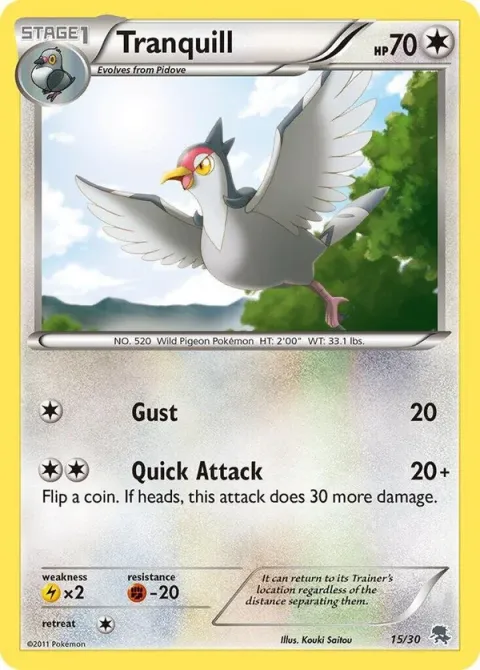 Carte Pokémon Colombeau 015/030, extension BW Kit du dresseur (Zoroark)