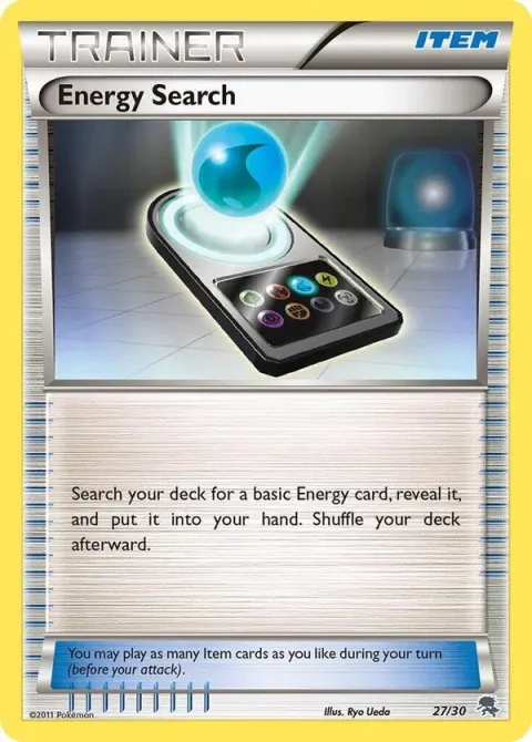 Carte Pokémon Recherche d’Énergie 027/030, extension BW Kit du dresseur (Zoroark)