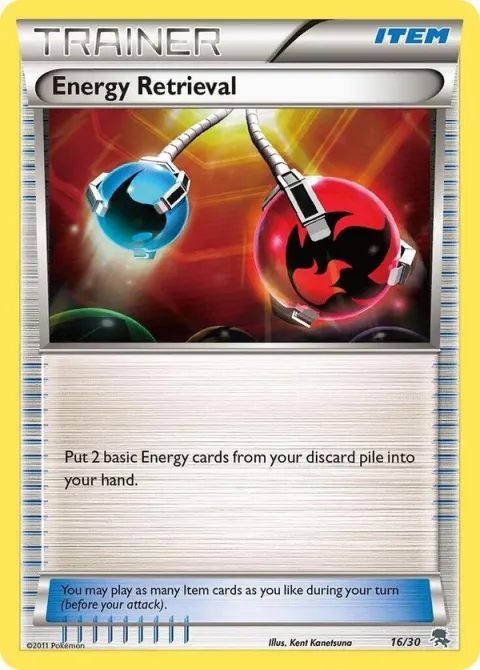 Carte Pokémon Récupération d’Énergie 016/030, extension BW Kit du dresseur (Zoroark)