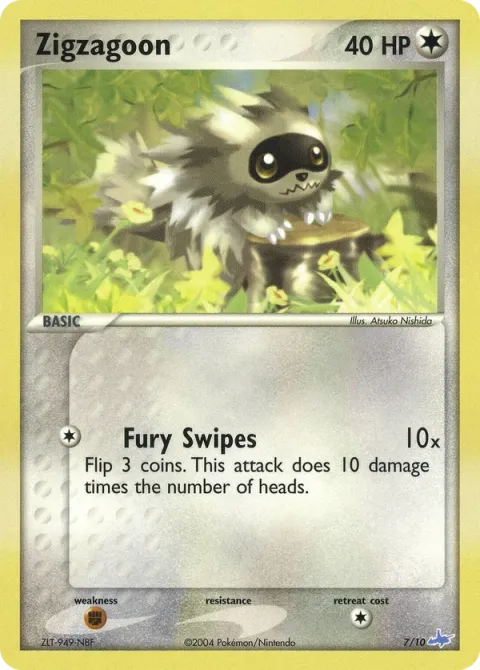 Carte Pokémon Zigzaton 007/010, extension EX Kit dresseur (Latios)