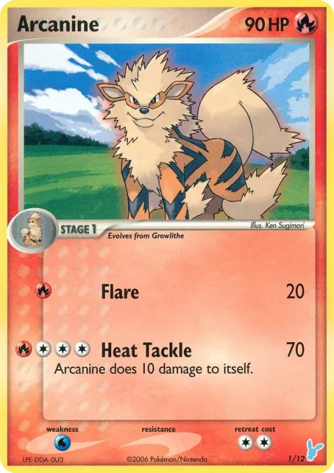 Carte Pokémon Arcanin 001/012, extension EX Kit dresseur (Négapi)
