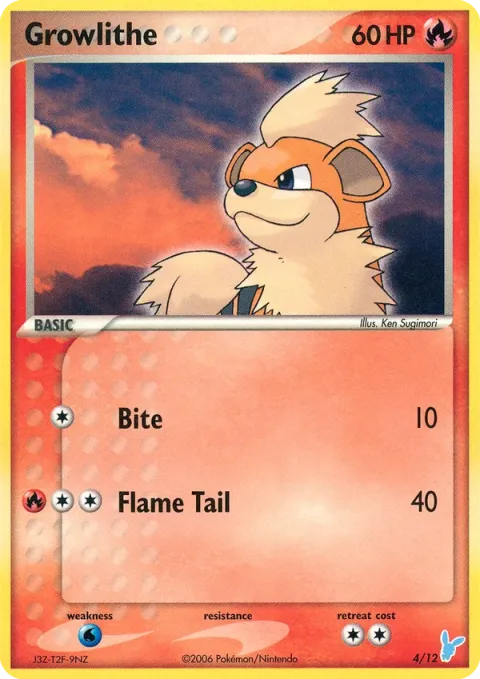 Carte Pokémon Caninos 004/012, extension EX Kit dresseur (Négapi)