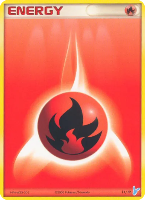 Carte Pokémon Énergie Feu 011/012, extension EX Kit dresseur (Négapi)
