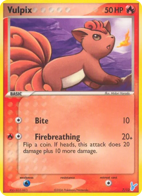 Carte Pokémon Goupix 007/012, extension EX Kit dresseur (Négapi)