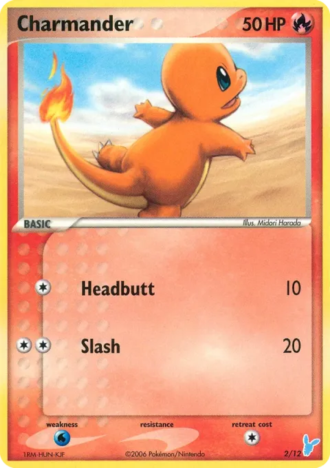 Carte Pokémon Salamèche 002/012, extension EX Kit dresseur (Négapi)