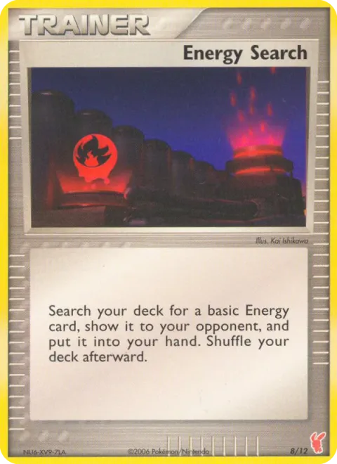 Carte Pokémon Recherche d’énergie 008/012, extension EX Kit dresseur (Positi)
