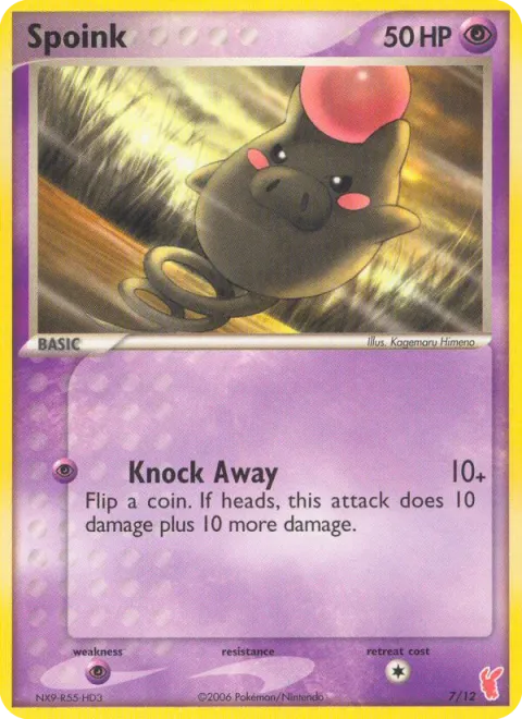 Carte Pokémon Spoink 007/012, extension EX Kit dresseur (Positi)